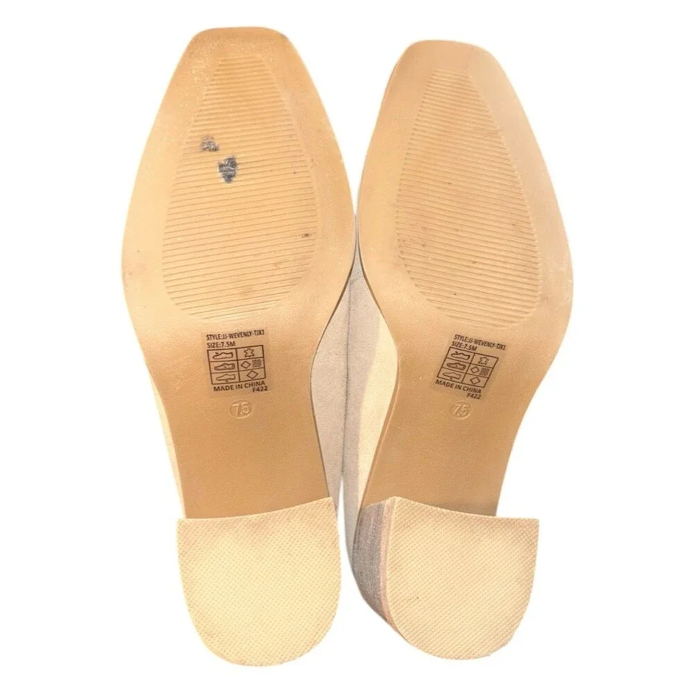 Joie Women’s 7.5 Wevenly Tan Beige Suede Leather Slip On Stretch Block Heel